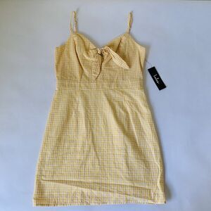 NWT Lulus Dress Women Small Music City Yellow Gingham Plaid Preppy‎ Country Cute